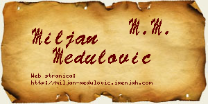 Miljan Medulović vizit kartica